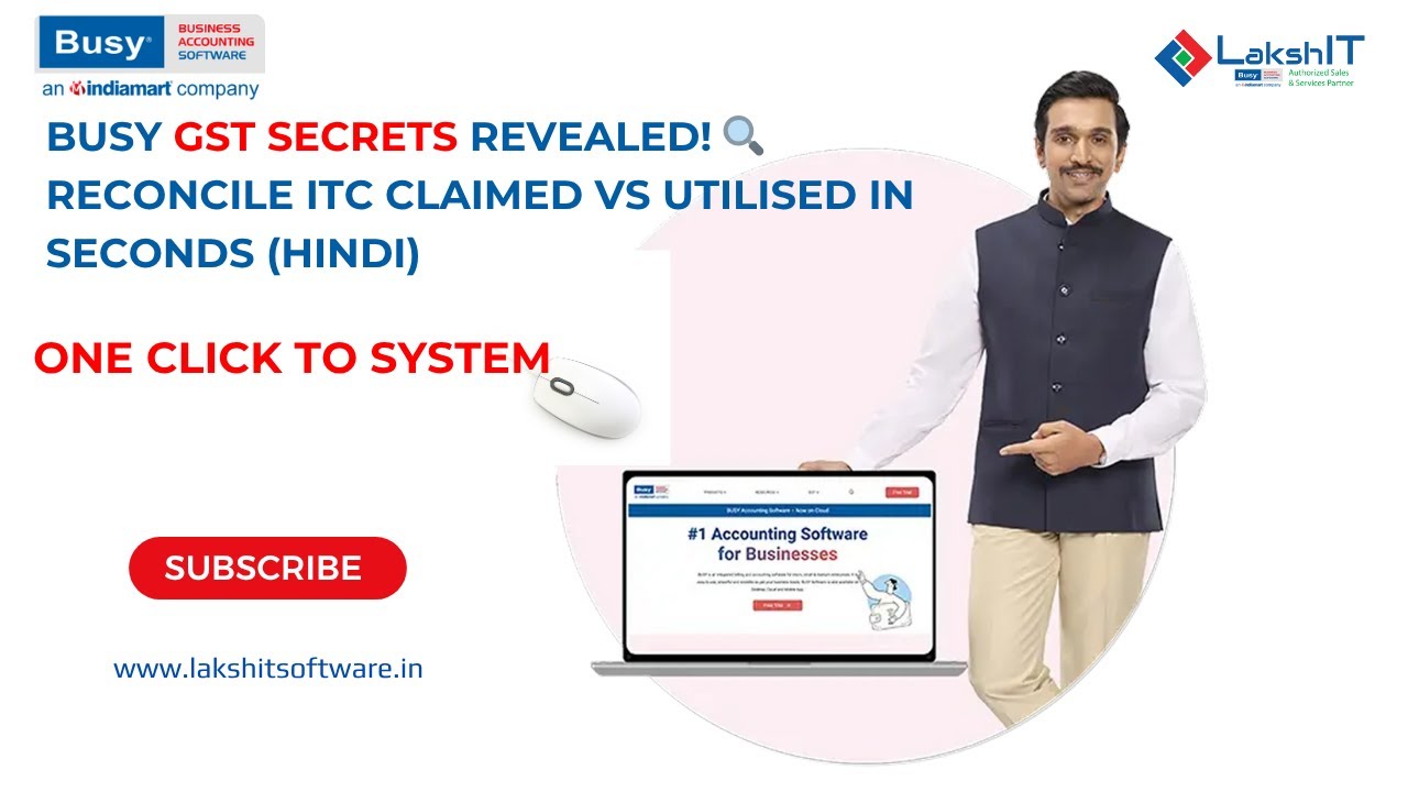 BUSY GST Secrets Revealed 🔍 Reconcile ITC Claimed vs Utilised in Seconds (Hindi)