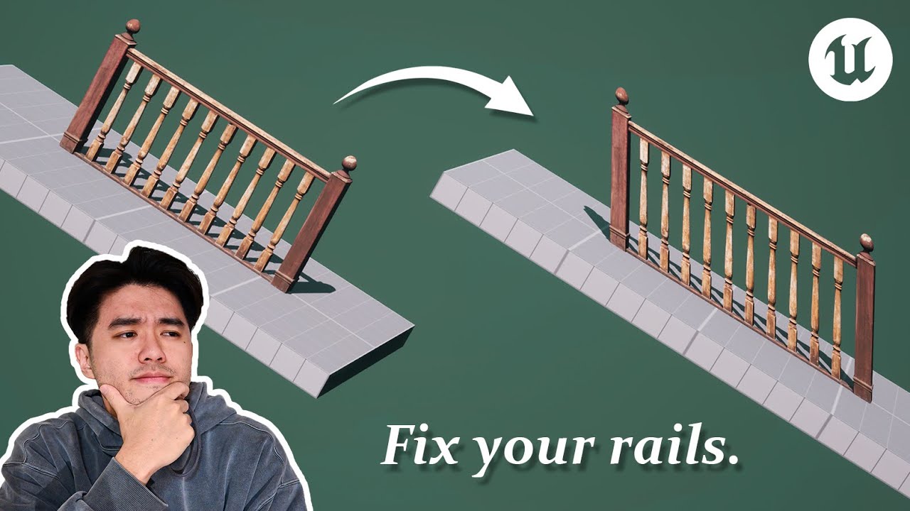 Keep your rails verticle when rotated (rotate about axis node) | Unreal Engine 5 Tutorial