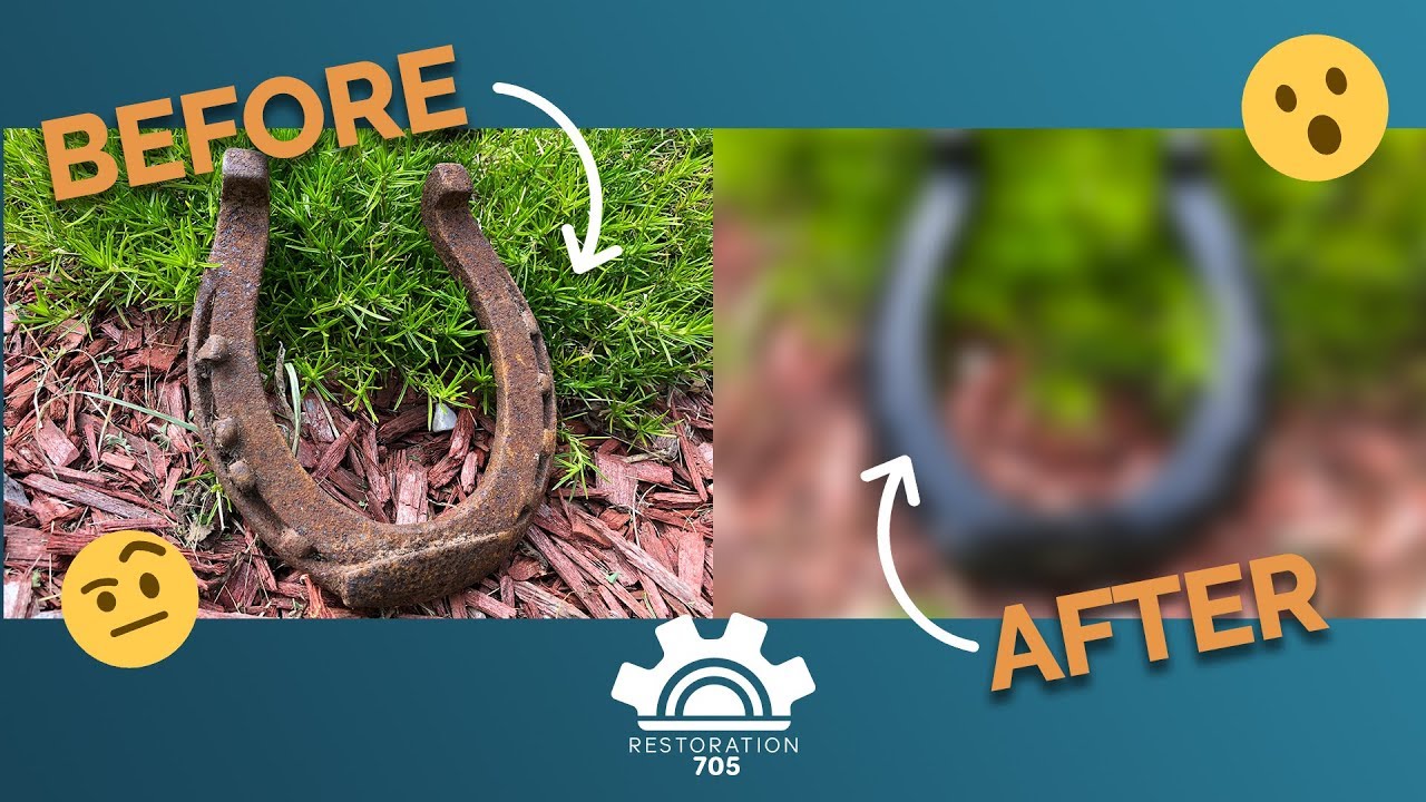 RESTORING A RUSTY OLD HORSESHOE... IT LOOKS BRAND NEW!!