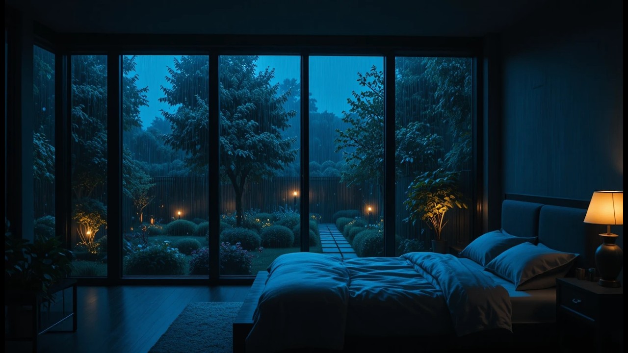 Rain Sounds for Sleeping 🌧️ 99% Fall Asleep Instantly with Night Rain & Thunder