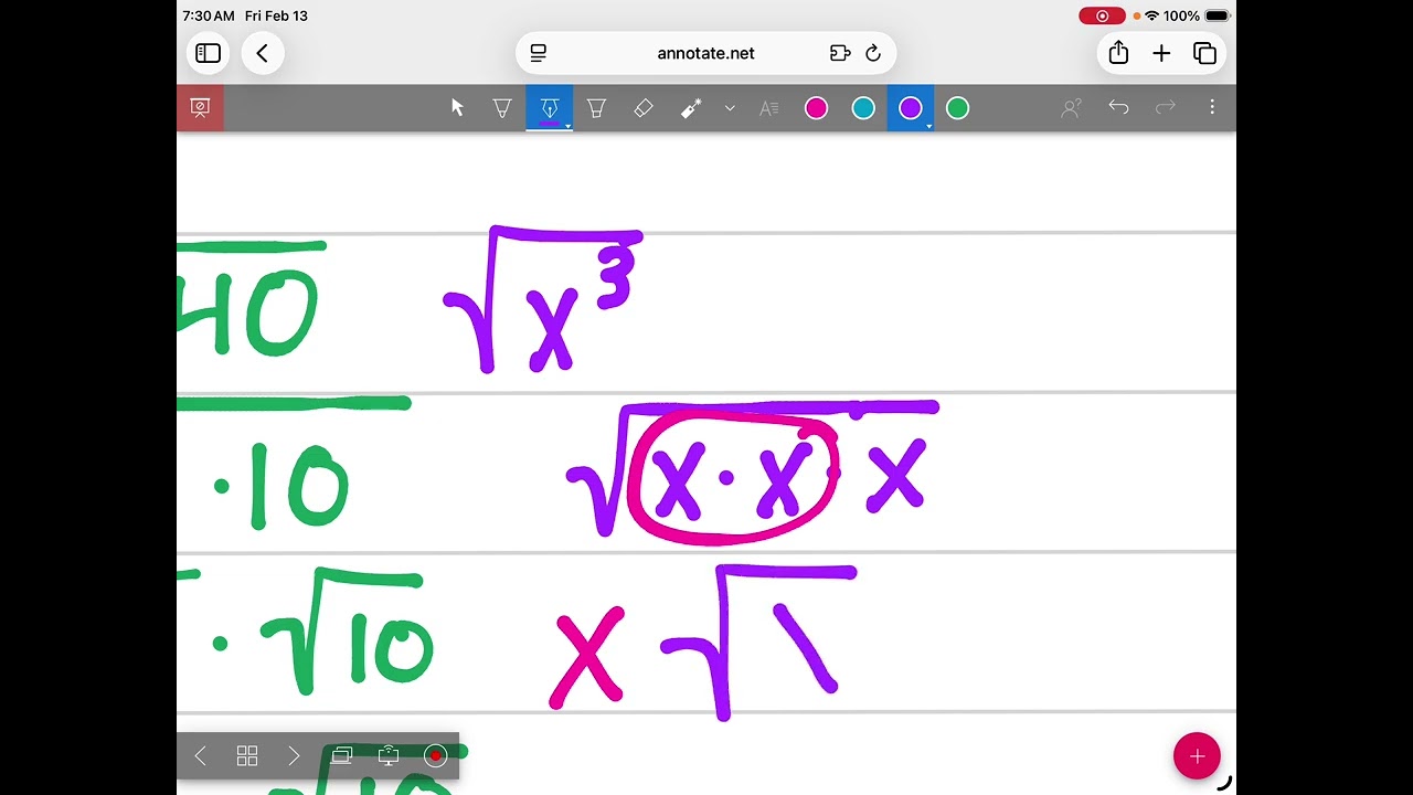 Algebra 2.13.26 simplifying radicals 