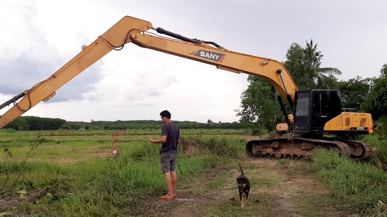 แพคคู่ ลอกวัชพืช ผักตบชวา จัดเต็มอุ้ม SANY SY215 SY205 บูมยาว บูมสั้น คลองเก่า  excavator EP.6785