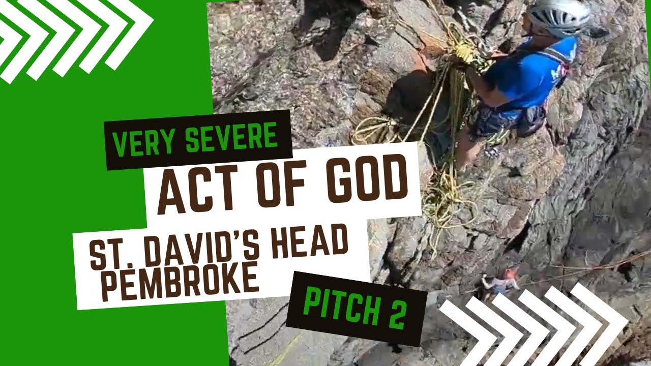 Pembroke trad climbing - Act of God - VS 4c - Pitch 2 - St. Davids Head