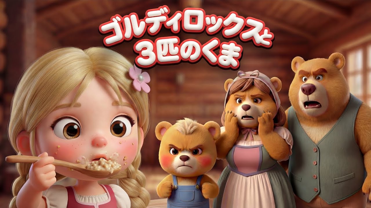 【童話アニメ】ゴルディロックスと三びきのくま｜人のものを勝手につかっていい？｜子ども向け3D絵本!