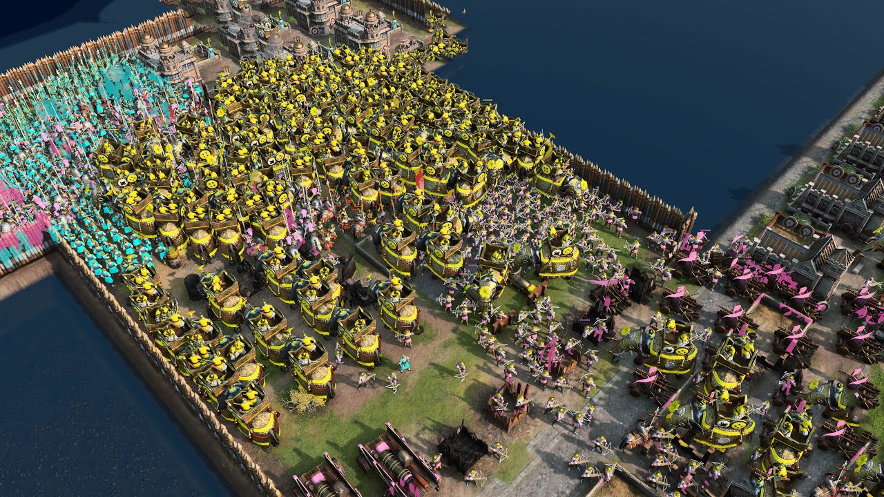 Age of Empires 4 - 4v4 CBA MASSIVE ELEPHANT ARMY | Multiplayer Gameplay