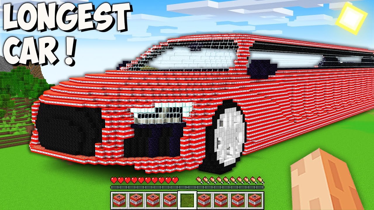 This is THE LONGEST TNT CAR in Minecraft! I found THE BIGGEST NEW CAR of 999.999 TNT!
