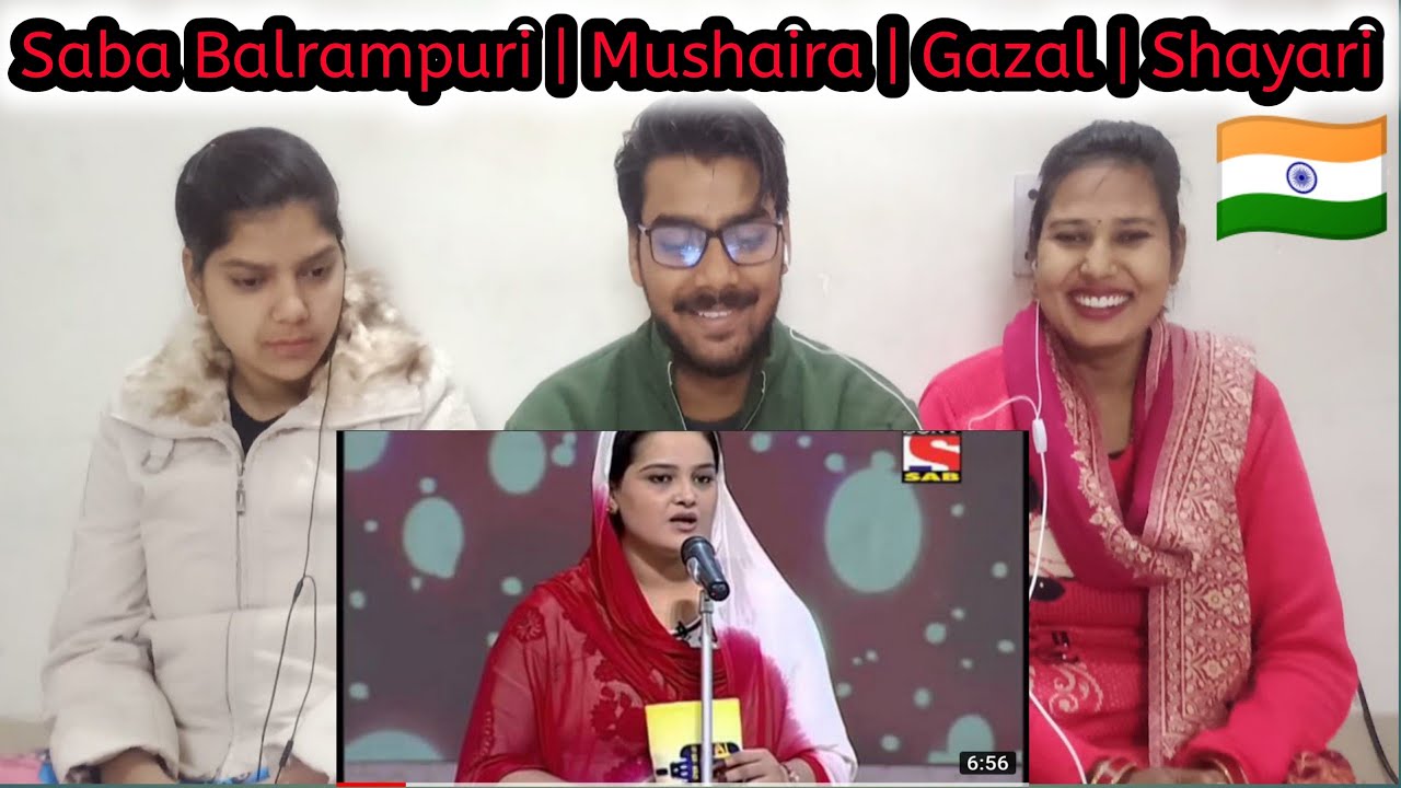 Indian Reaction on Saba Balrampuri | Mushaira | Geet | Ghazal | Shayari Reaction | Nomadic RK