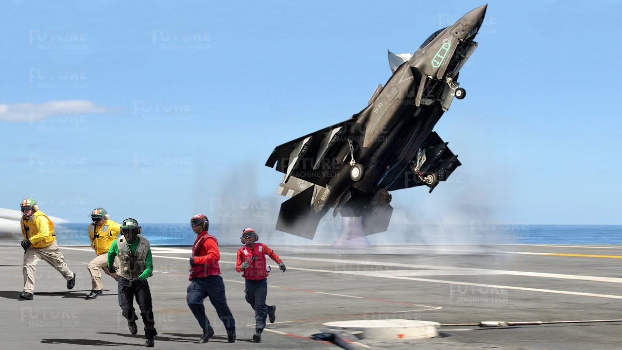 F-35B Lightning II Showing the Insane Jump on Aircraft Carrier