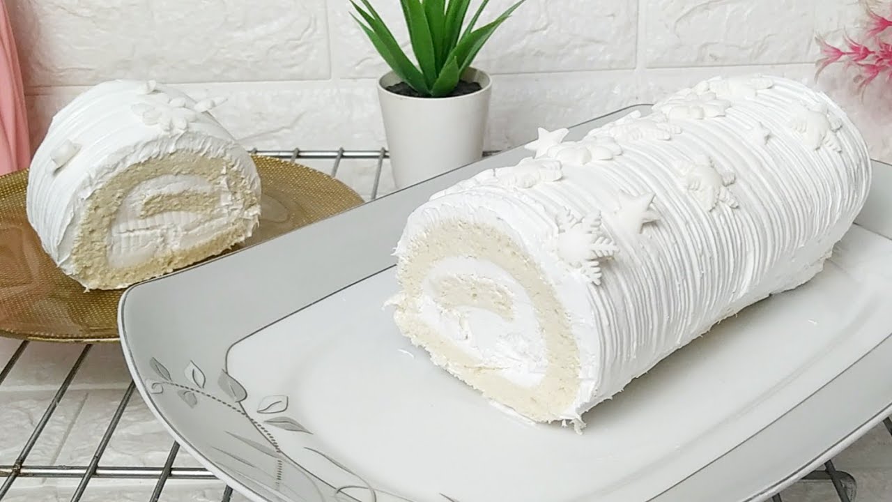 لو عندك بياض بيض اعملي سويسرول ابيض وهش زي الغيمه |angel white swiss roll