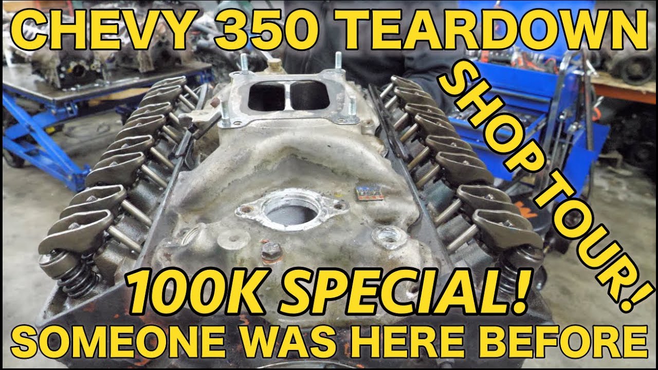 Small Block Chevy 350 TEARDOWN! 100K Sub Special! Shop Tour, Announcements & I Open My Play Button!