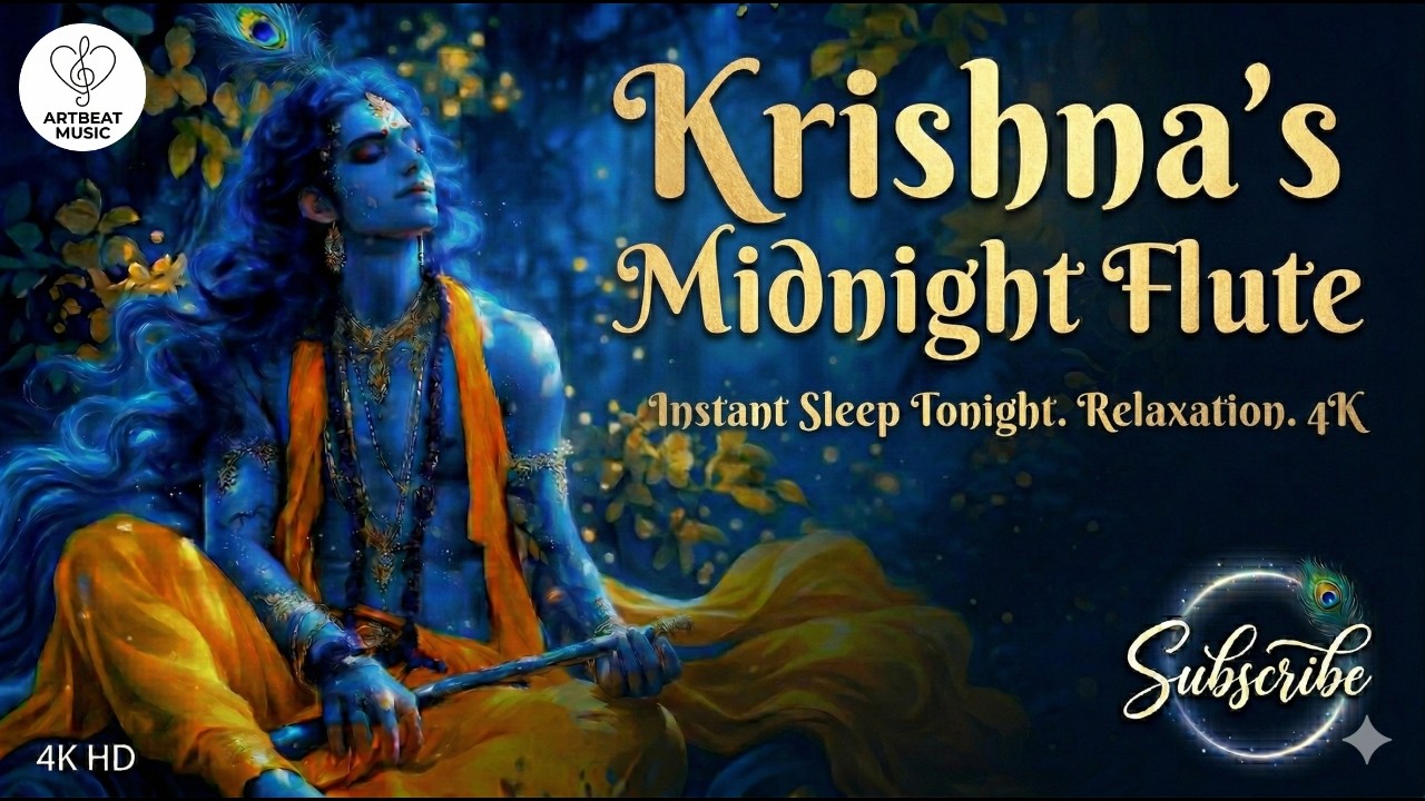 Instant Sleep Tonight 🌙 | Krishna Flute Meditation for Deep Sleep & Stress Relief 🤍 🪈- Artbeat Music