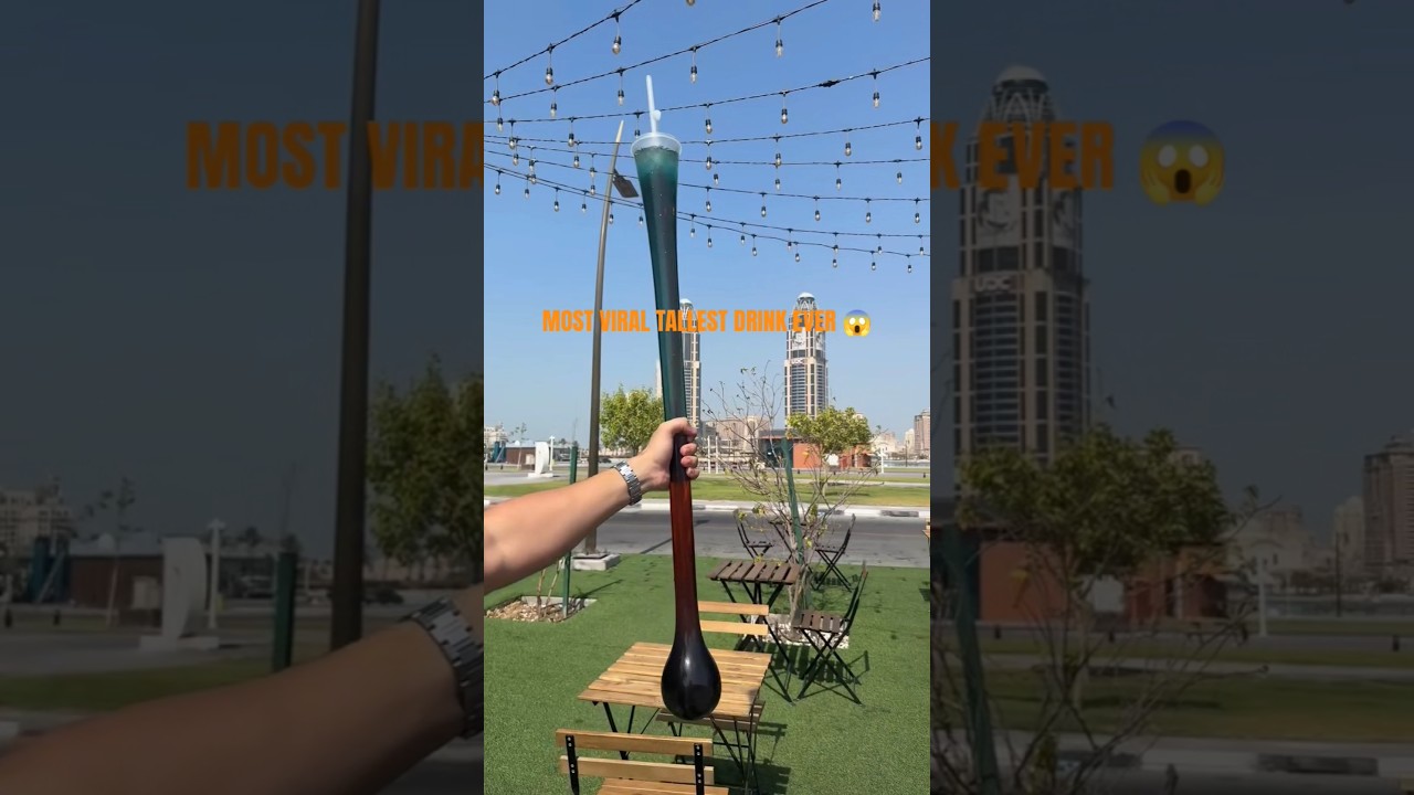 VIRAL TALLEST DRINK EVER IN QATAR❤️ #shorts #indianfood #streetfood #viralfood #food #foodie #foryou