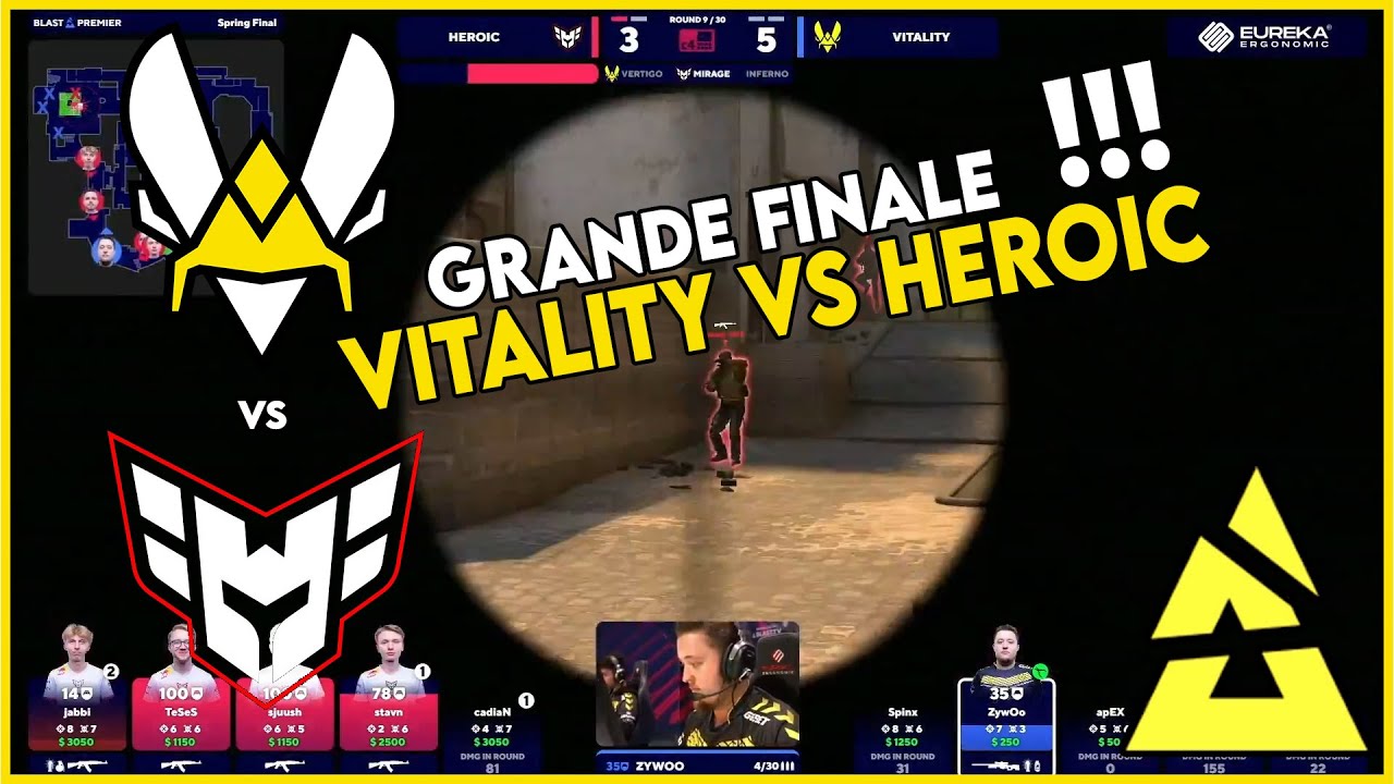 Vitality vs HEROIC - GRANDE FINALE - BLAST SPRING 2023 - MEILLEURS MOMENTS - CSGO FR