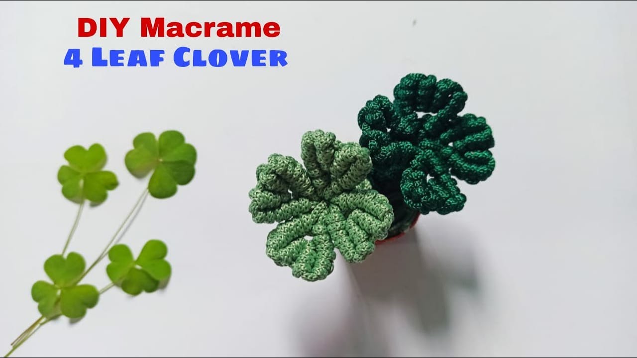 DIY Macrame 4 Leaf Clover - Tutorial Tali Kur Daun Kelopak 4