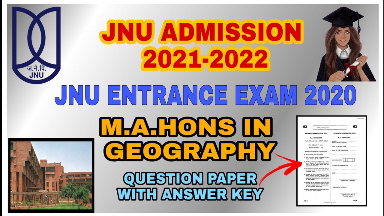 CRACK JNUEE 2021..... M.A.GEOGRAPHY QUESTION PAPER 2020 WITH ANSWER KEY..... PREPARATION STRATEGY
