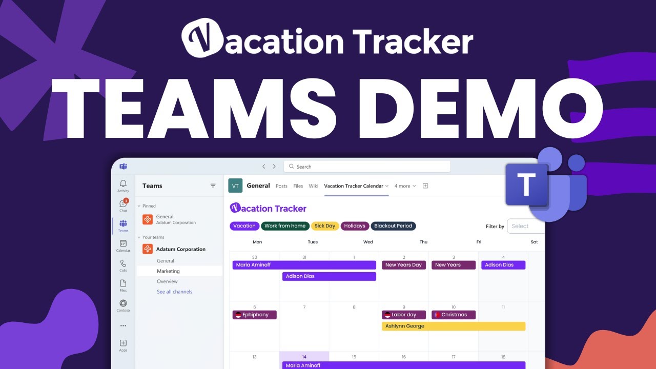 Vacation Tracker for Microsoft Teams Demo (2026)