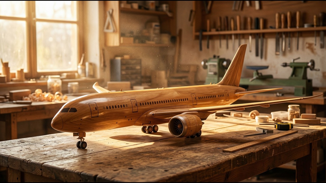 Máy bay phản lực Boeing 747 bằng gỗ