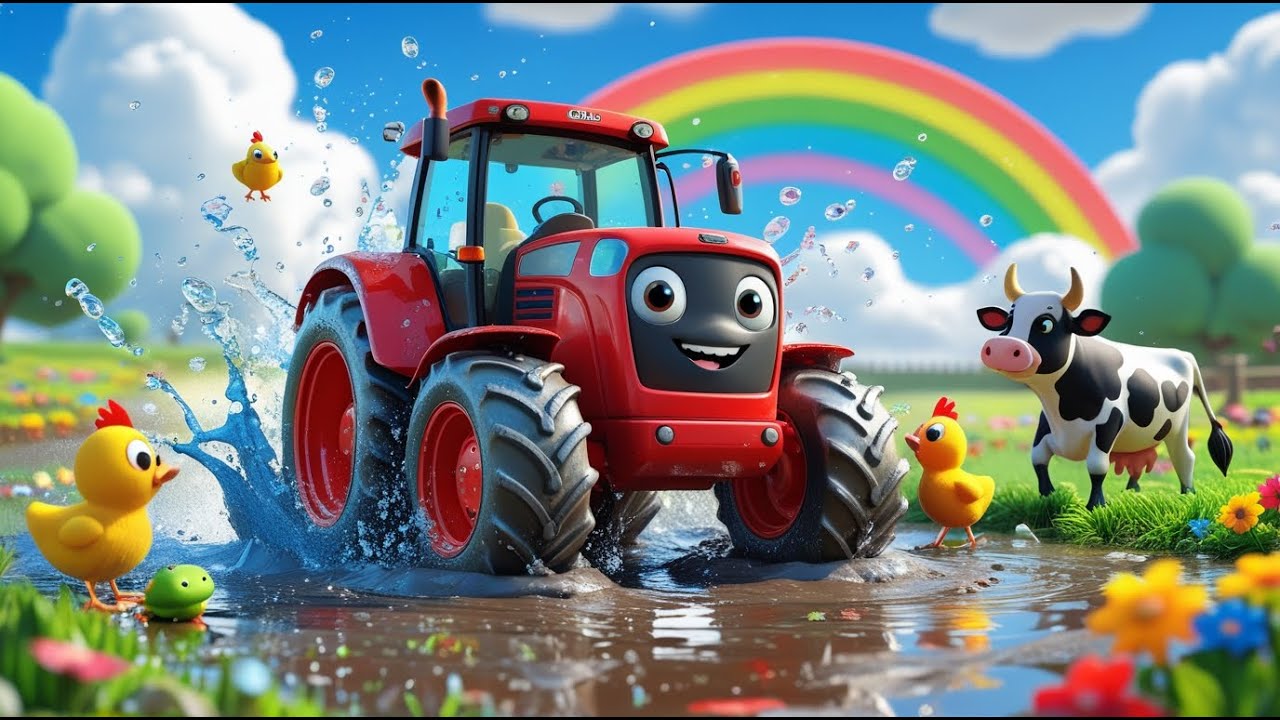 Big Red Tractor&rsquo;s Muddy Adventure 🚜 | Fun Nursery Rhyme for Kids & Toddlers