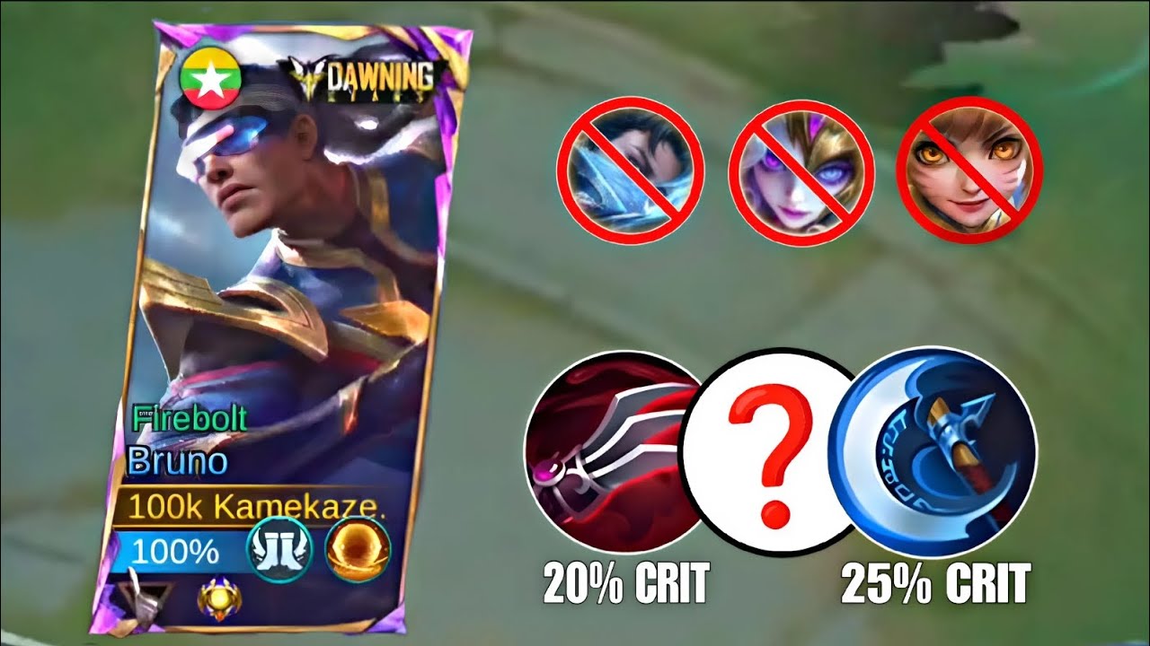 BRUNO BEST BUILD TO DOMINATE EVERY MARKSMAN 💀 MLBB | BRUNO GAMEPLAY ⚡ 