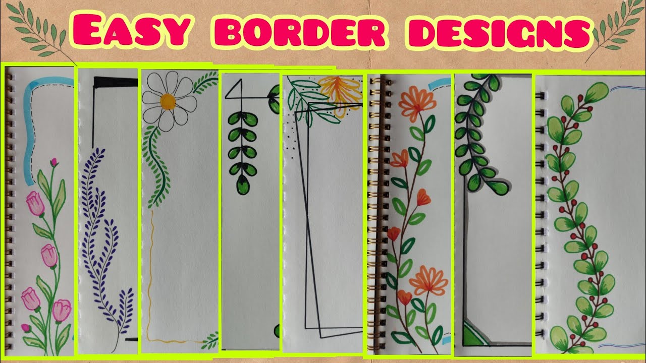 🌿Easy border design ideas 🎀😃