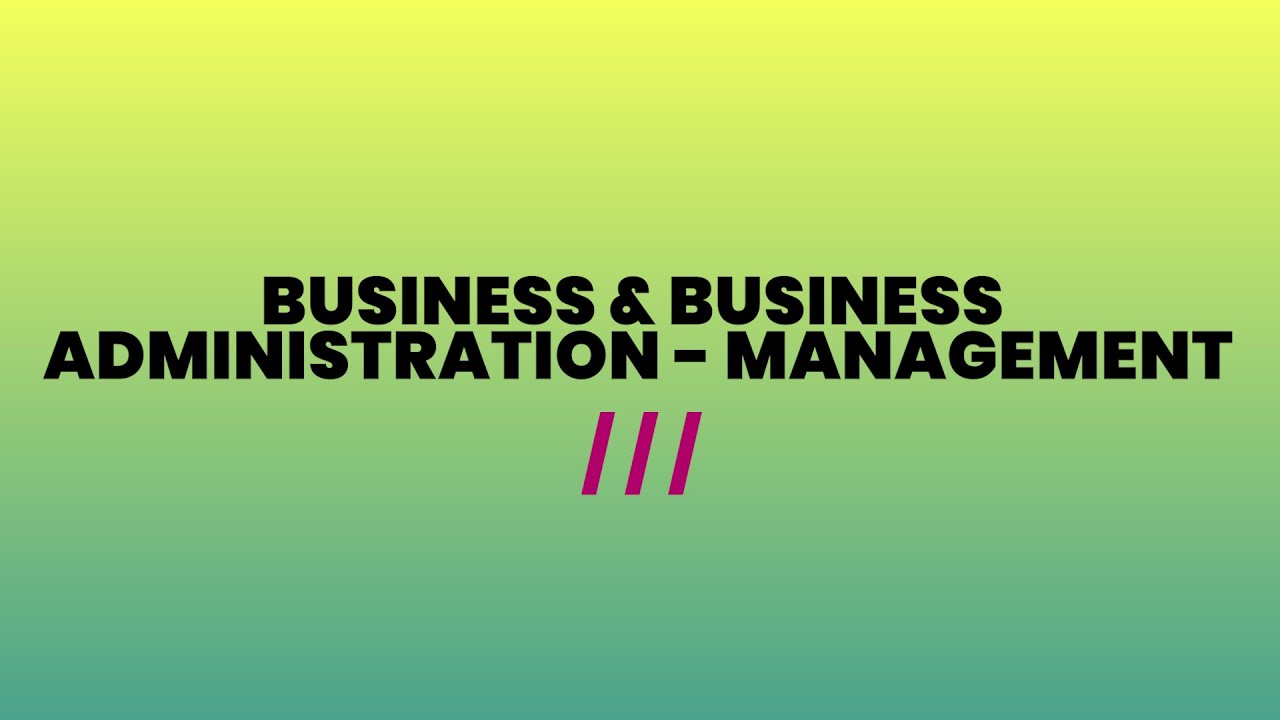 Business & Business Administration - Management (0062/0055)