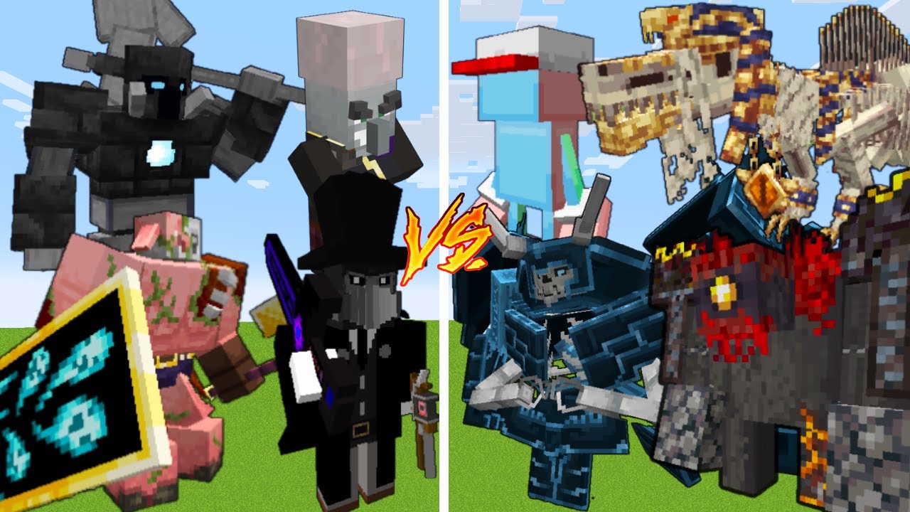 4 Strong Bosses VS 4 Strong Bosses #6 / Minecraft Mob Battle