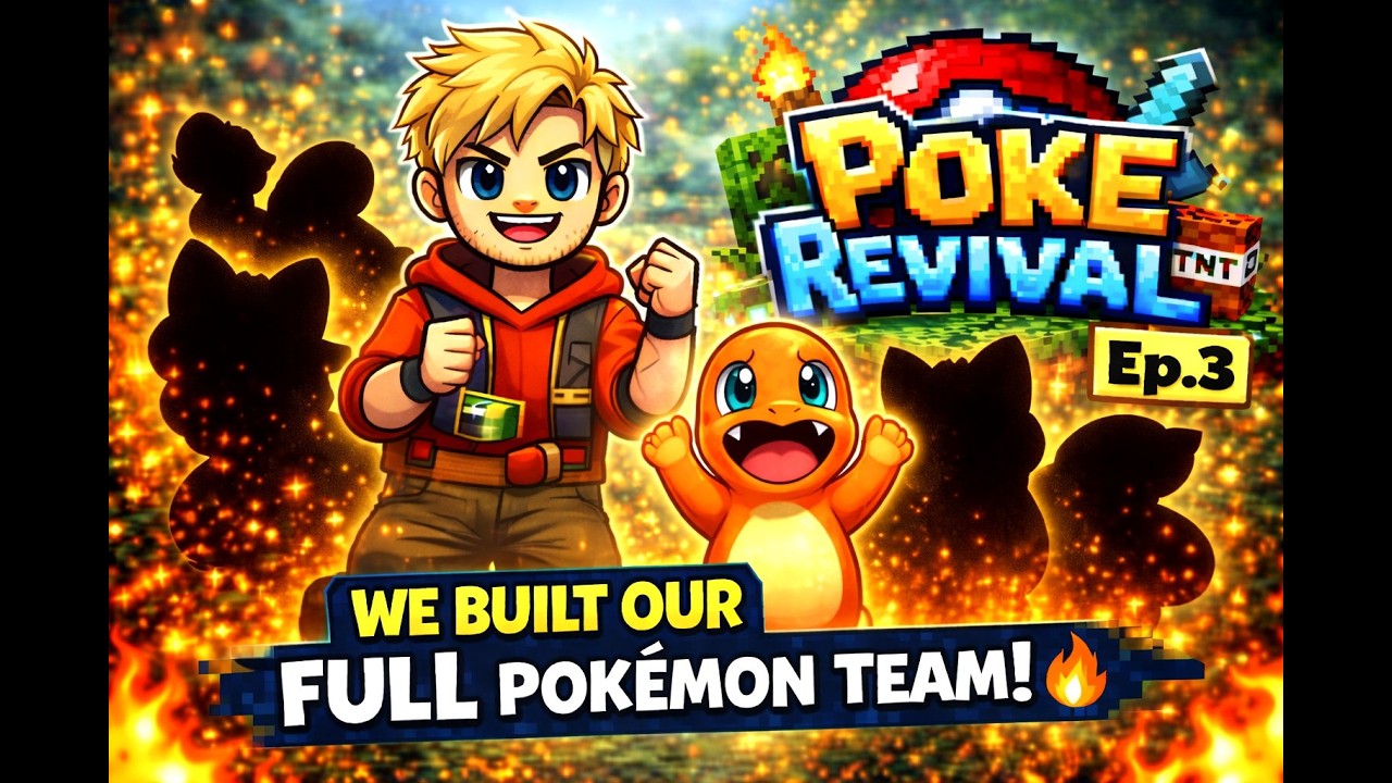 We Built Our FULL Pokémon Team! 🔥 | Minecraft Poke Revival Bedrock Episode 3