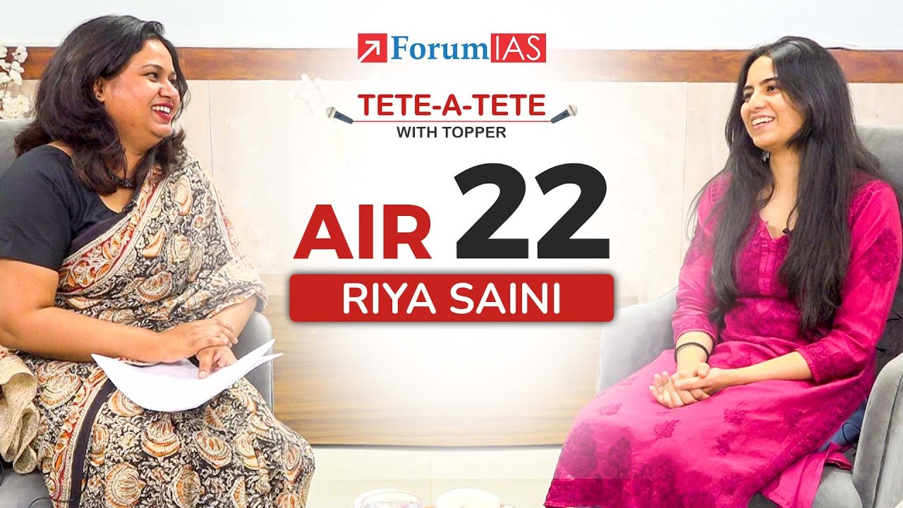 IAS Topper Riya Saini | IAS Rank 22 | UPSC Topper2024 | Tete-A-Tete With Topper