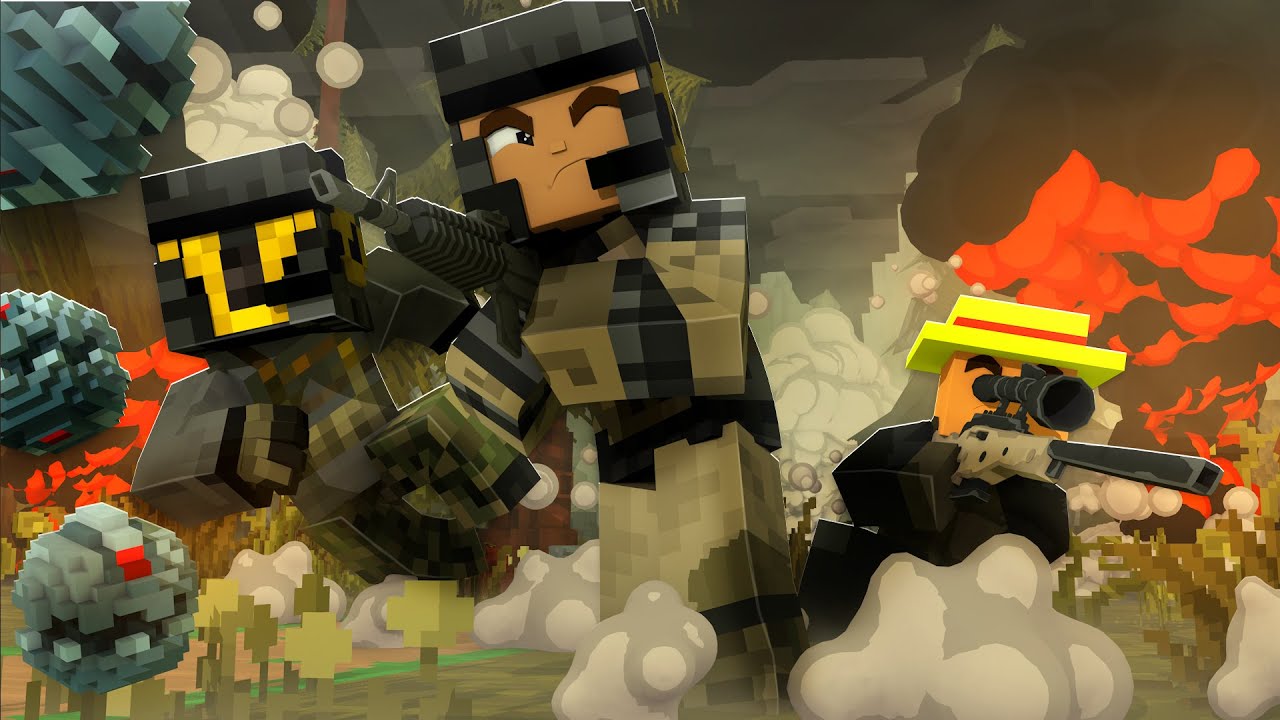 PELEA DE CALL OF DUTY CON MIS AMIGOS YOUTUBERS EN MINECRAFT TROLL 😂