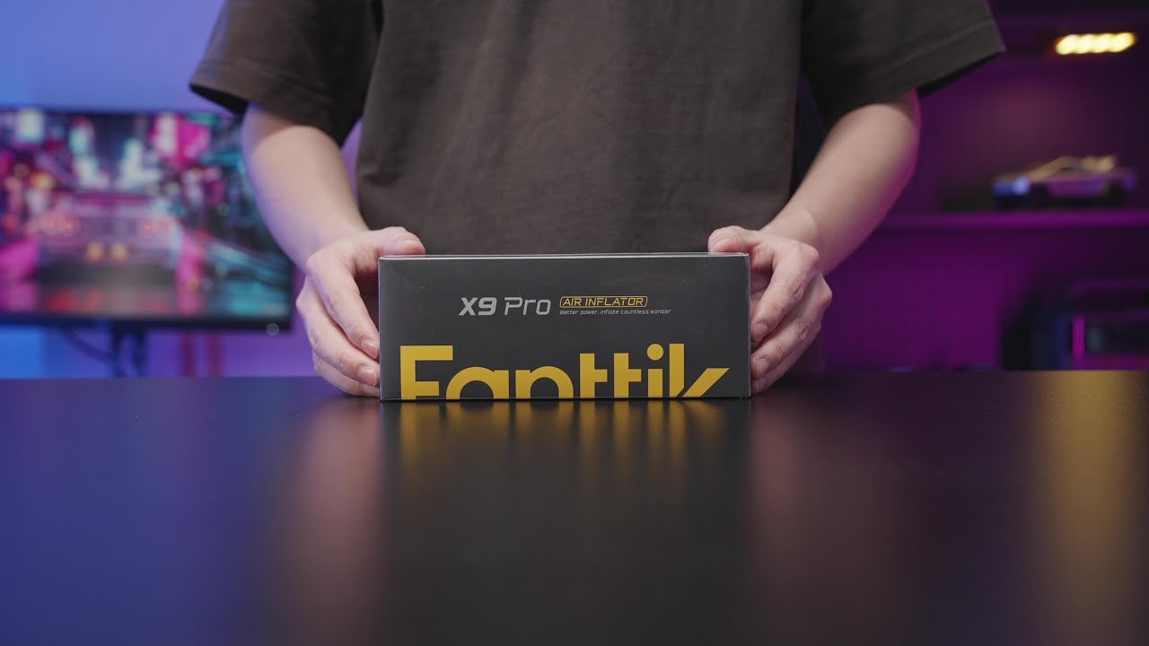 Auspacken | Fanttik® X9 Pro Tragbarer Reifenfüller Mechanisch Grau | Einstellen, Befüllen, Los