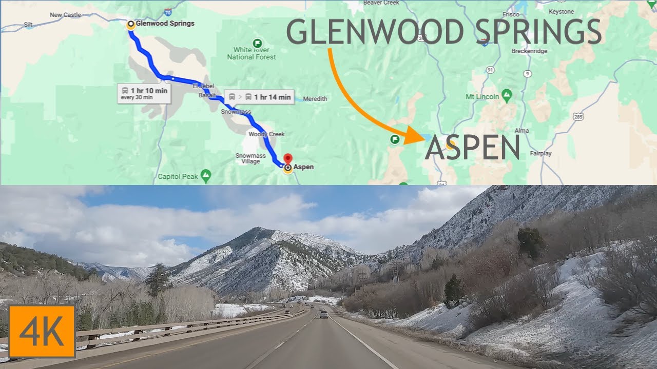 Glenwood Springs to Aspen Colorado 4K Winter Scenic Drive - Driving to the slopes