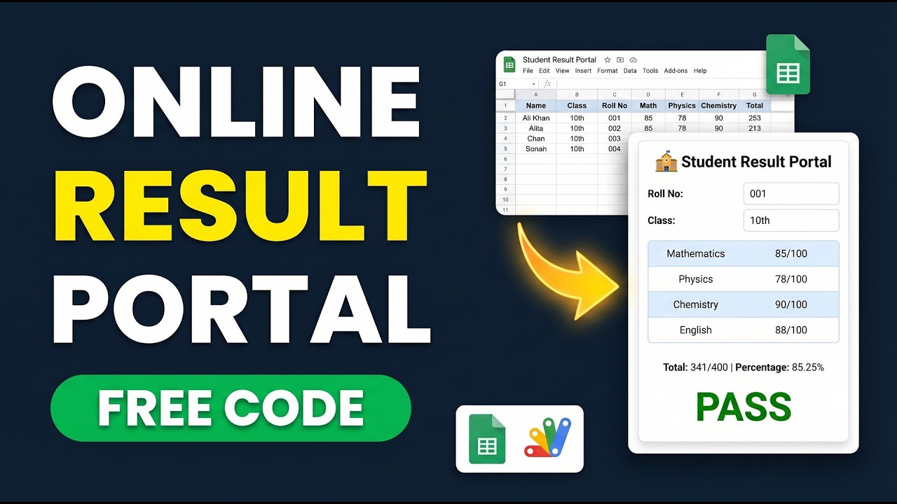 How to Build Online Result Portal with Google Apps Script & Google Sheets | D6