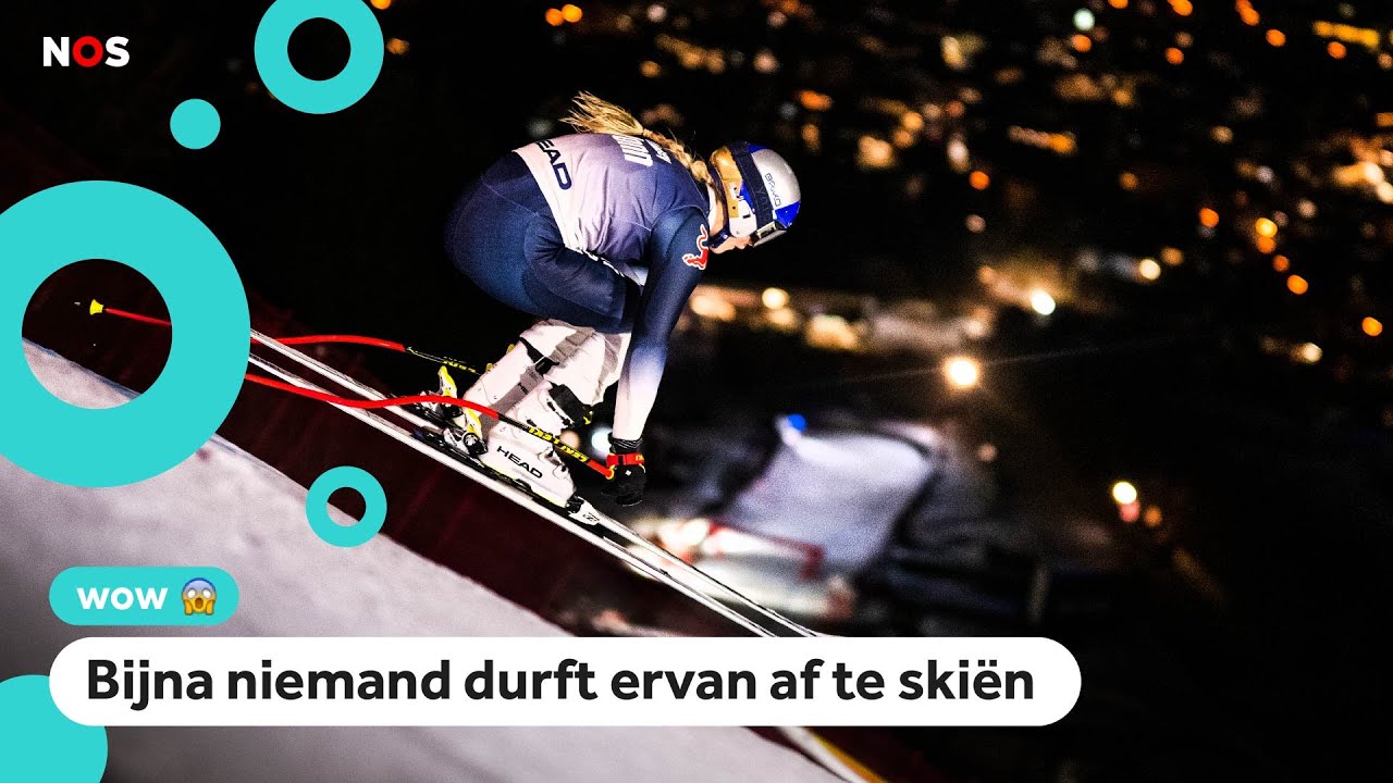 Wow! Vrouw skiet van gevaarlijkste afdaling ter wereld