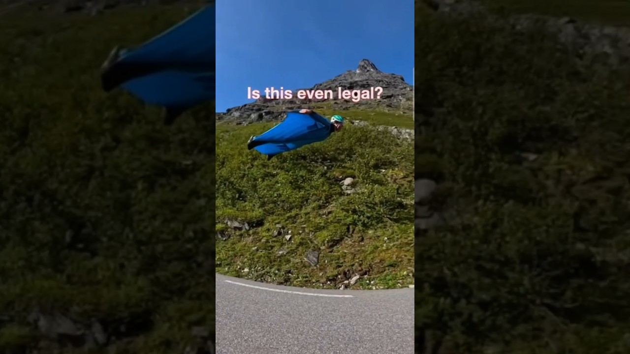 The craziest wingsuit basejump ever | The Skydiving Channel #shorts #wingsuit #basejumping