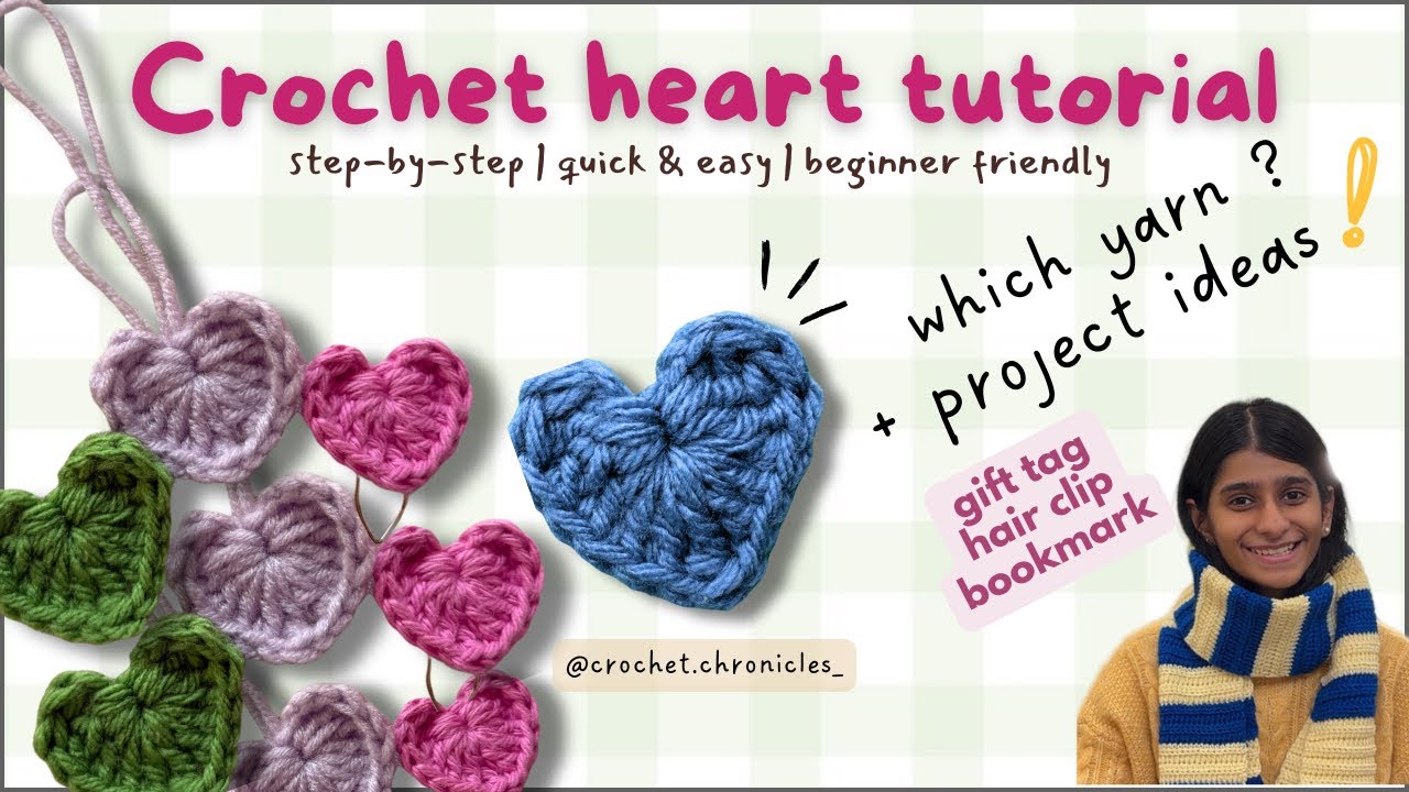 Как связать крючком сердце? Быстрое и простое вязание сердца крючком | Урок по вязанию сердца крю...