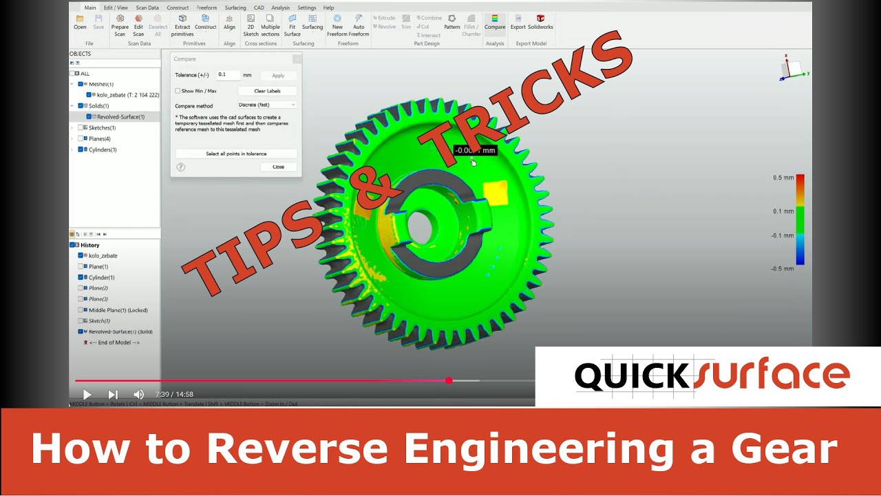 Workflow: Reverse Engineering a Gear with QUICKSURFACE