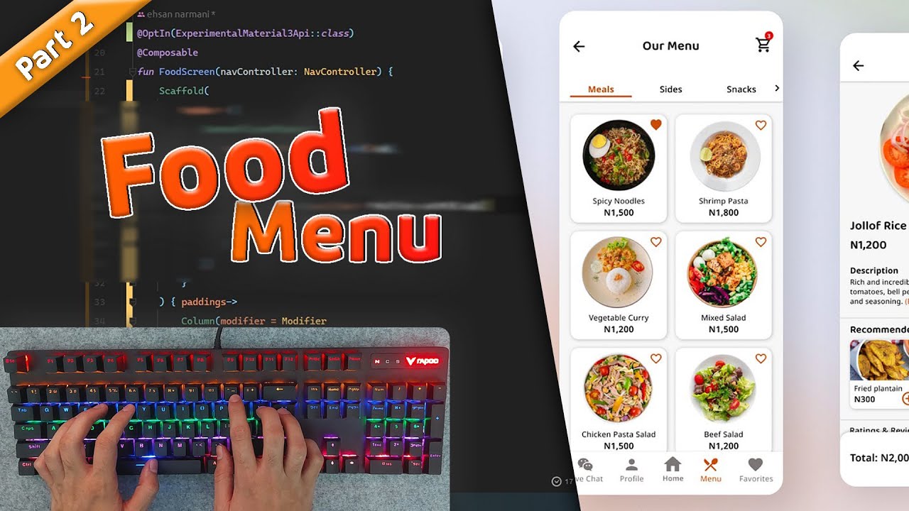 Asmr Programming - Food Delivery App Coding JetpackCompose (Part 2)