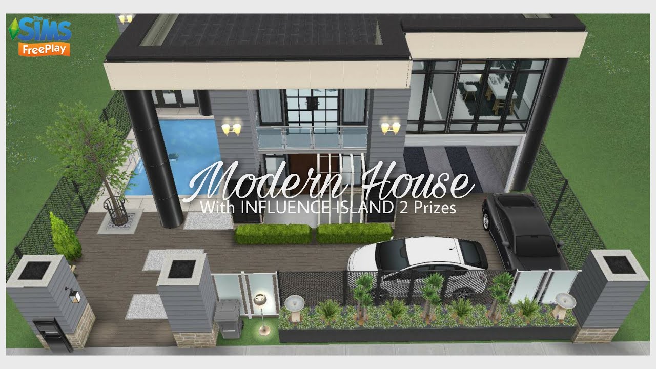MODERN HOUSE (With Influence Island Prizes) | Kreatif Sims Freeplay | Sims Freeplay Indonesia