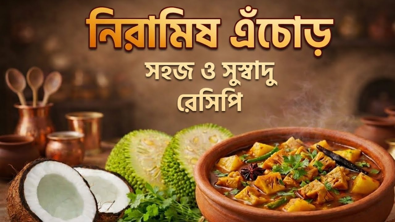 নিরামিষ এঁচোড়ের তরকারি | Bengali Echor Recipe | Easy Jackfruit Veg Curry Recipe