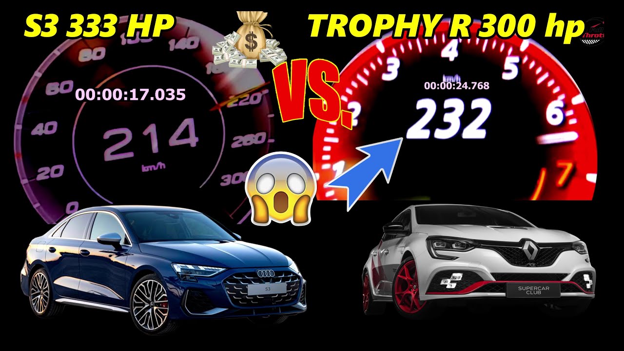 Audi S3 Sportback 333 HP vs Renault Megane RS Trophy R – DRAG RACE & E-Commerce Insights |0-270 KM/H