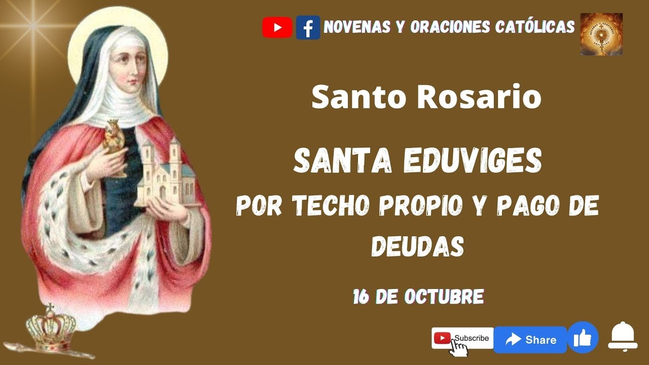 Santo Rosario hoy Santa Eduviges 16 de Octubre  Misterios Dolorosos #santo #santorosario