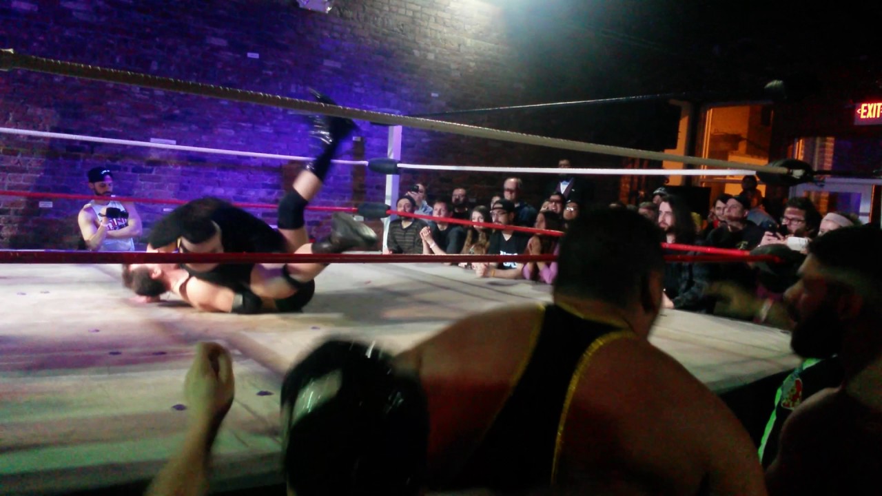 Dick Justice uses Johnny Cockstrong against Massage NV. Beyond Wrestling.