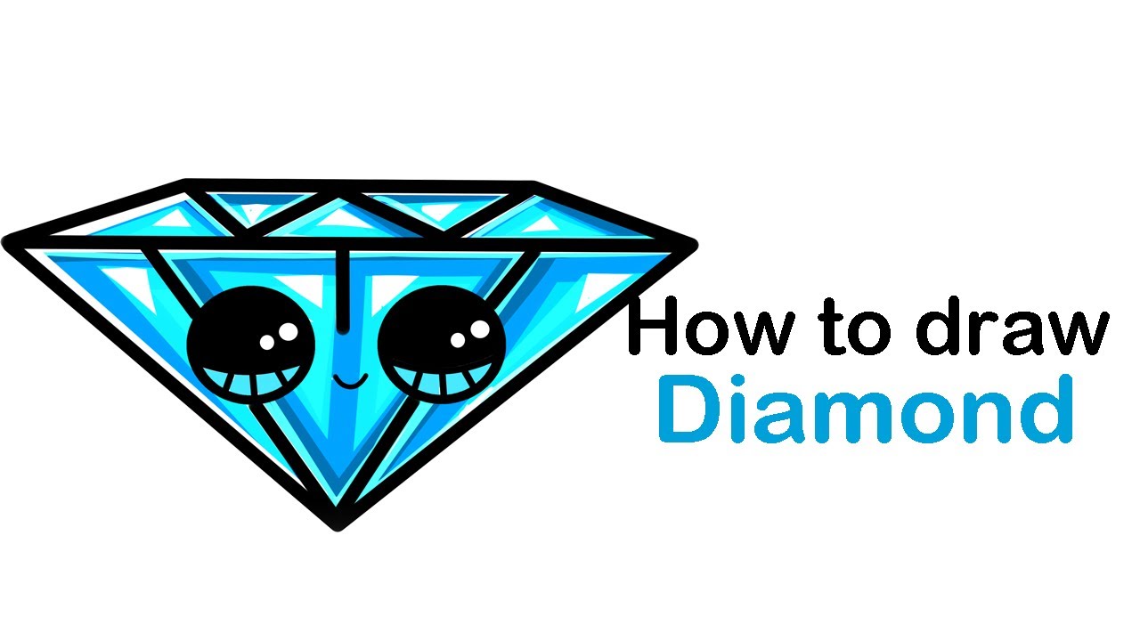 how to draw a diamond easy step by step