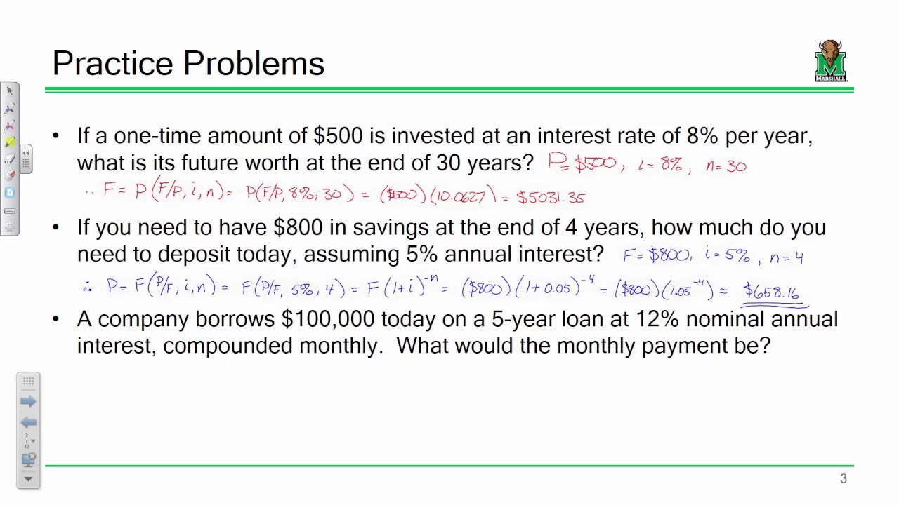 FE Exam Review:  Engineering Economics (2018.09.12)
