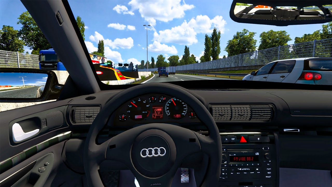 Audi S4 B5 | Euro Truck Simulator 2 | Steering wheel gameplay