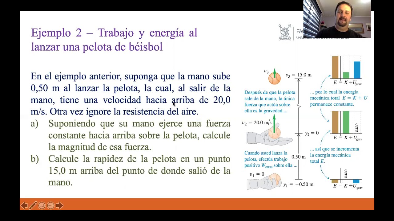 Ejemplo 02 - Trabajo y energía al lanzar una pelota de béisbol