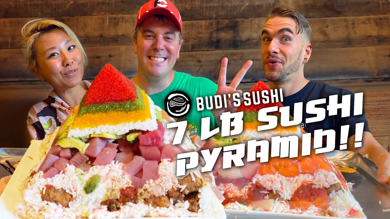 Budi's Giant Sushi Pyramid Challenge in Atlanta w/ @RainaHuang and @JoelHansen