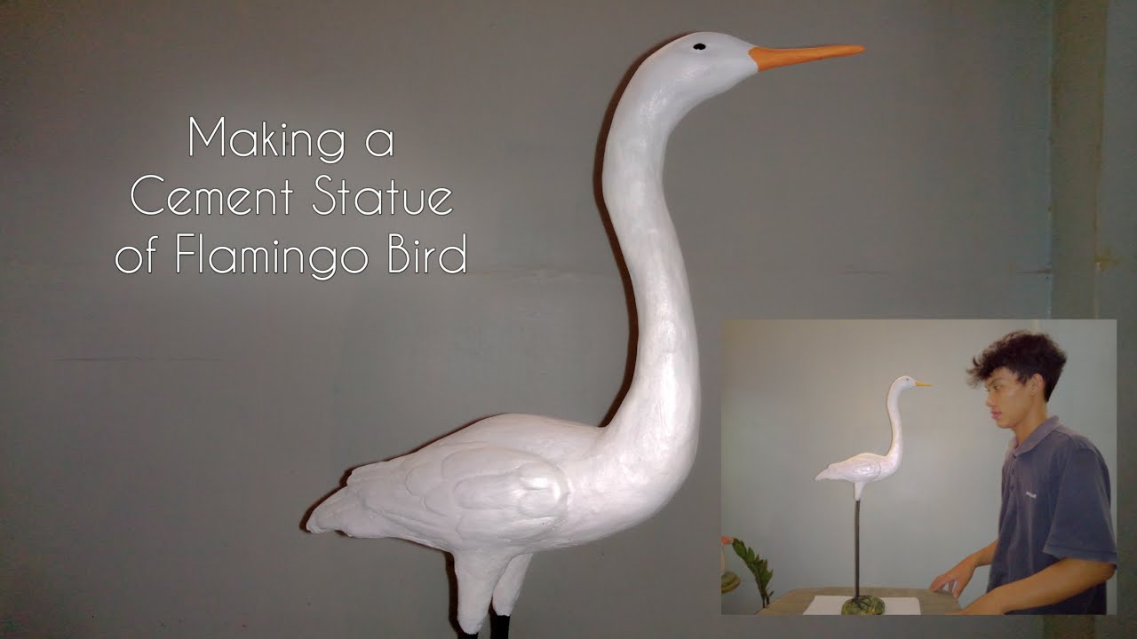 DIY CEMENT Ideas | Sculpting the Statue of Flamingo Bird | how to make Beautiful Cement Flamingo