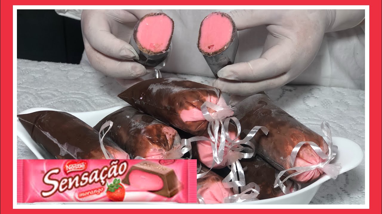 GELADINHO GOURMET DE MORANGO COM CASQUINHA DE CHOCOLATE - AULA 02