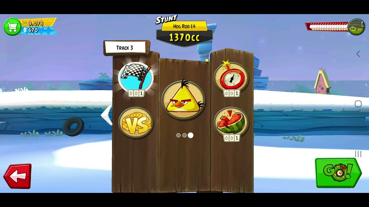 Angry Birds Go! Nitro Christmas - STUNT: Track 3 - Chuck Boss Fastest Danger Difficulty!!!